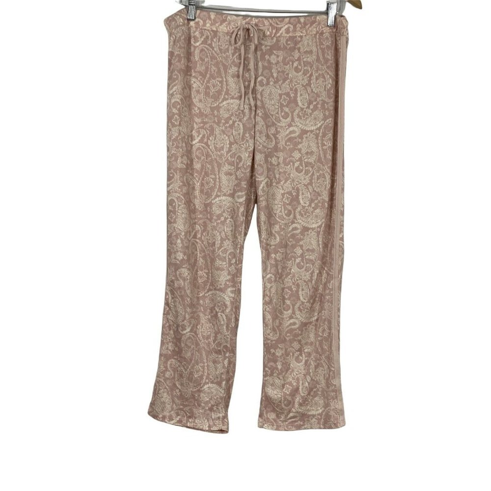Lucky Brand Los Angeles Co. Womens Pink Flat Front Paisley Pajama Pant Size M